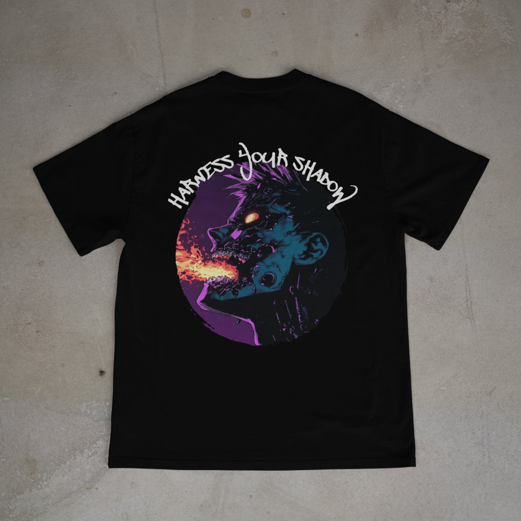 OVERSIZED "HARNESS YOUR SHADOW" T-SHIRT - BLACK