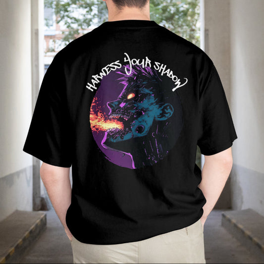 OVERSIZED "HARNESS YOUR SHADOW" T-SHIRT - BLACK